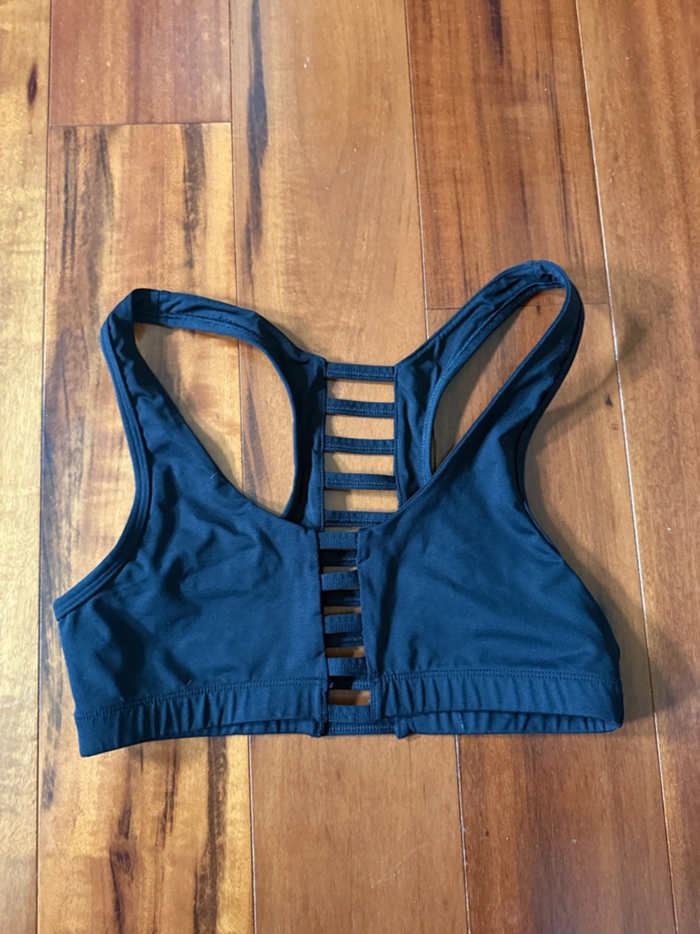 PINK Victoria's Secret Black Strappy Ladder-Back Sports Bra